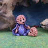High'n'Over Hedgehog 'Humbell' with baby OOAK Sculpt by Ann Galvin Gnome Village