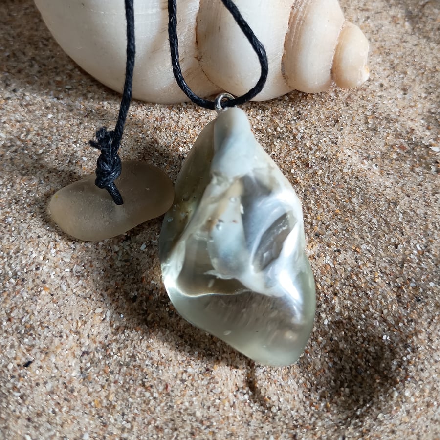 Clear Calm - Resin Shell Pendant - Sea-Touched Simplicity