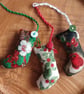 Three Scrapbox Stockings, Mini Christmas Stocking Tree Decorations - Image 3