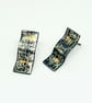 Ximena by Fedha - oxidised sterling silver stud earrings, elongated, embossed - Image 1