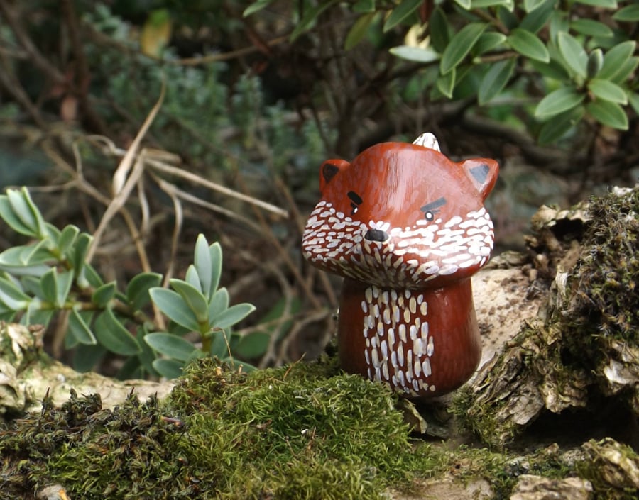 Fox Totem, Polymer Clay, Animal Figure, Woodland Creature, Handmade