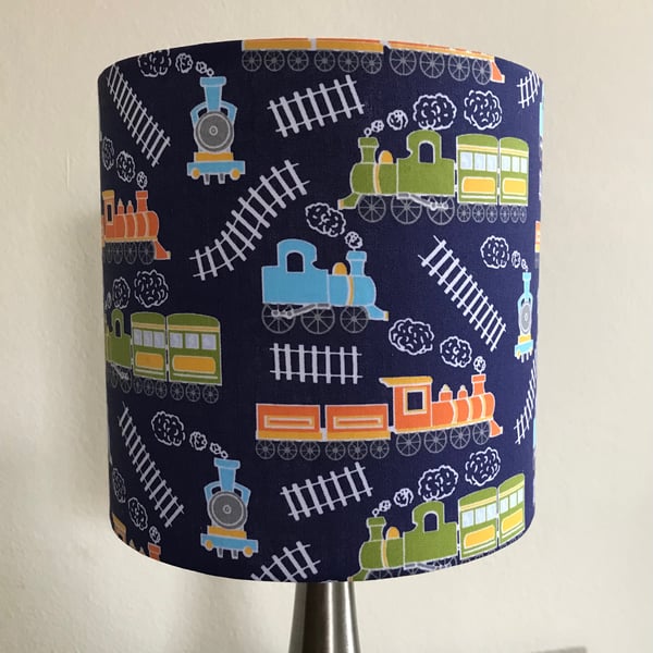Handmade Choo Choo Train Cotton Fabric Lampshade