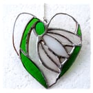 Snowdrops Heart Suncatcher Stained Glass 013