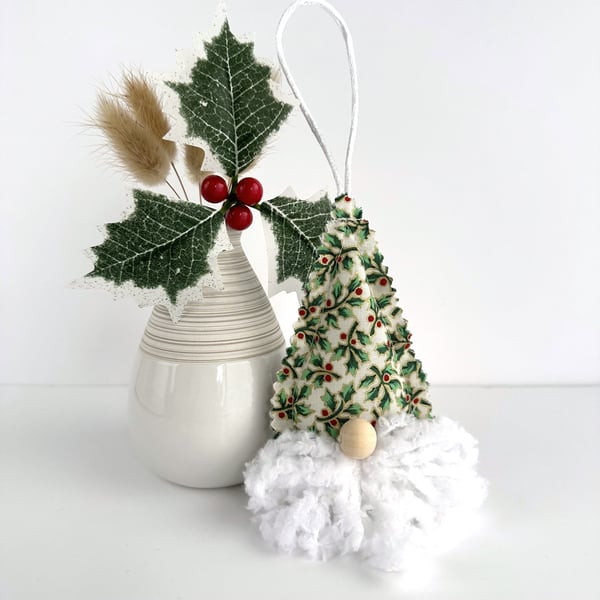 Cream Gnome Hanging Christmas Decoration