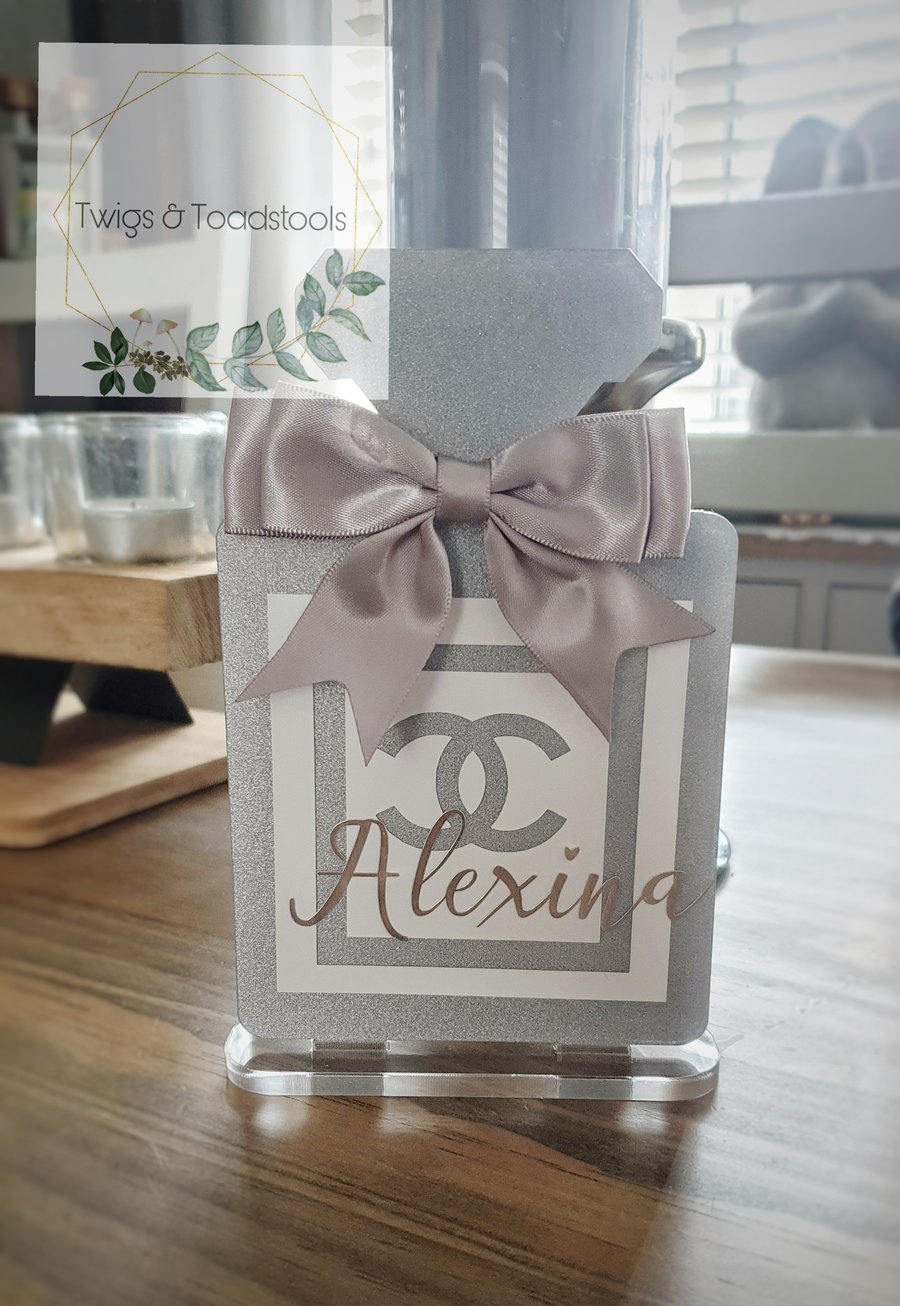 Personalised perfume bottles freestanding 