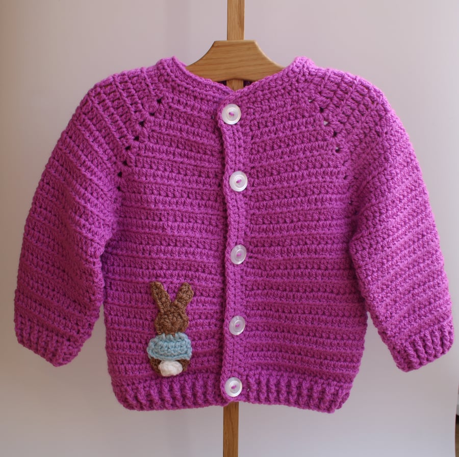 Cardigan for a Baby Girl - 6-12 Months - Pink Long Sleeved Cardigan - Easter 