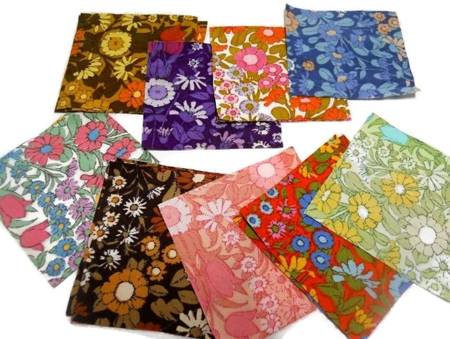 Vintage fabric  Patchwork pack - enough for CUSHION 