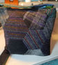 Harris tweed hexagonal patchwork bag with hand turned button  - Image 3