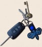 Celtic Dragonfly Keyring - Embroidered Faux Leather Bag Charm - Image 2