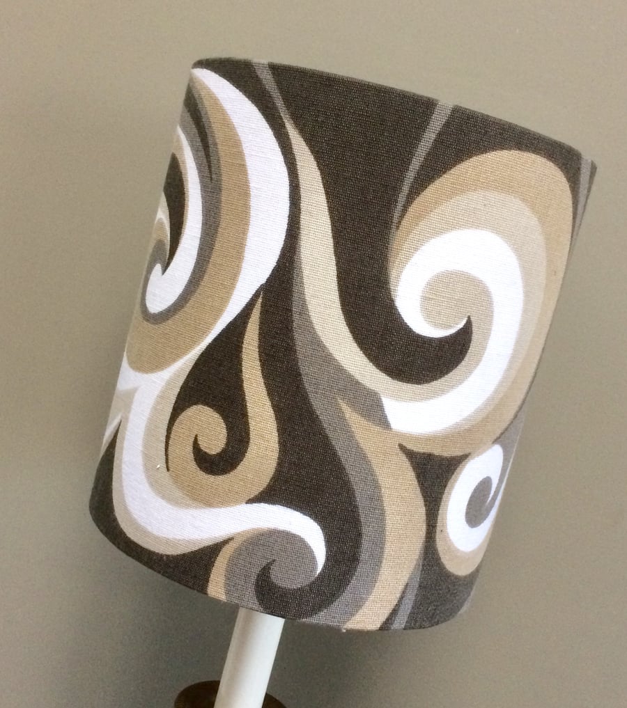 MOD Groovy Lampshade in TOURBILLON by John Wright 60s 70s Vintage fabric 