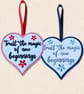 Trust the Magic of New Beginnings Heart Hanger - Embroidered Decoration