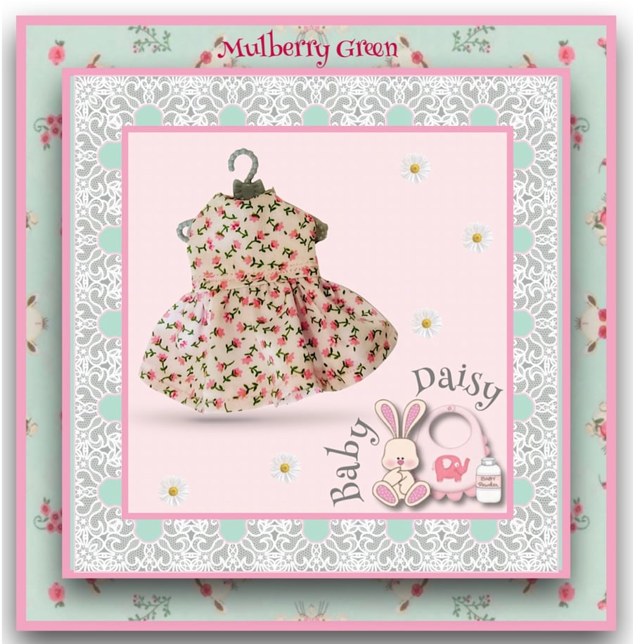 Reserved for Connor - Pink Flowered Dress for Baby Daisy 