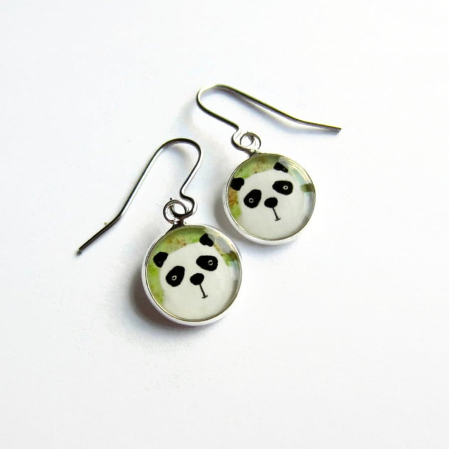 Cute Panda Drop Earrings