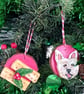 Scottish themed set of 2 Christmas tree decoration's, shortbread and westie dog