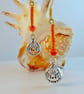 Halloween Pumpkin Earrings, Silver Charms With Orange Beads, Price Inc UK P&P - Image 4