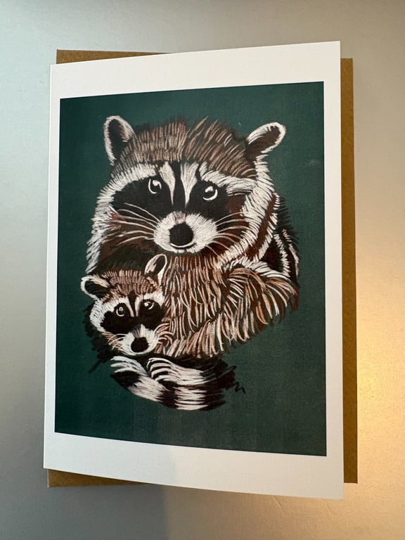 Raccoons A5 Greeting Card