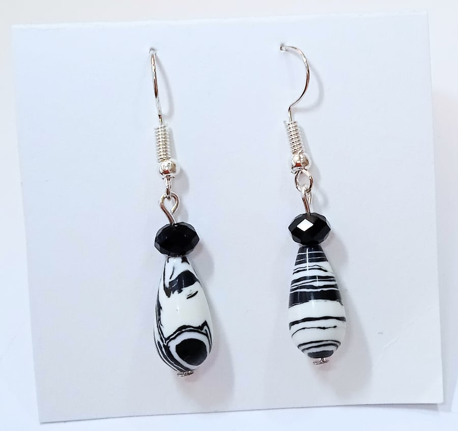 Striped Agate Gemstone Earrings (3) - UK Free Post