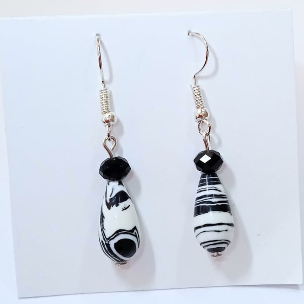 Striped Agate Gemstone Earrings (3) - UK Free Post