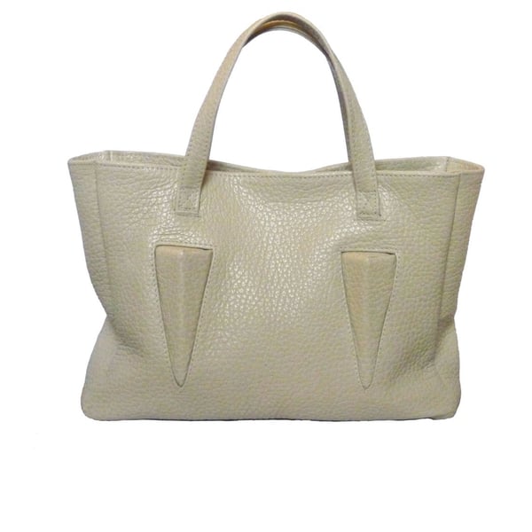 Cream Leather Tote