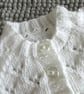 16" White Sparkle Round Neck Lace Cardigan - Image 4