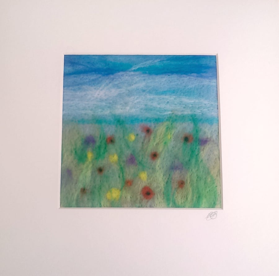 Meadow Flowers Needle Felted Picture