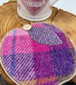 Apple shaped Scottish tweed coaster - Image 3