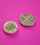 15mm Wooden Tree Blossom Buttons Green White 10pk Leaves (ST9) - Image 2