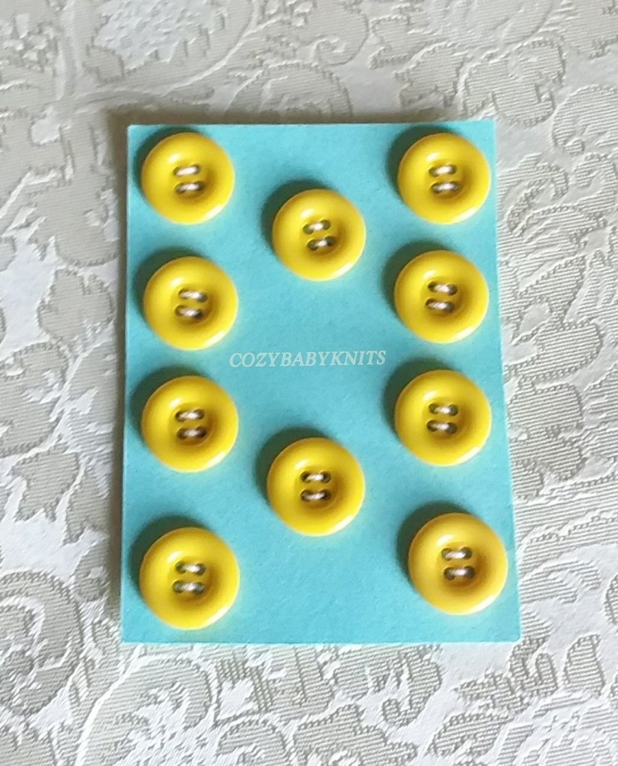 Mustard yellow round buttons