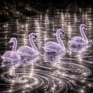 AI art based around an original photo taken by myself calledLuminous swans
