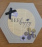 Hexagonal Bee Happy Card - Bees and Flowers - Image 7