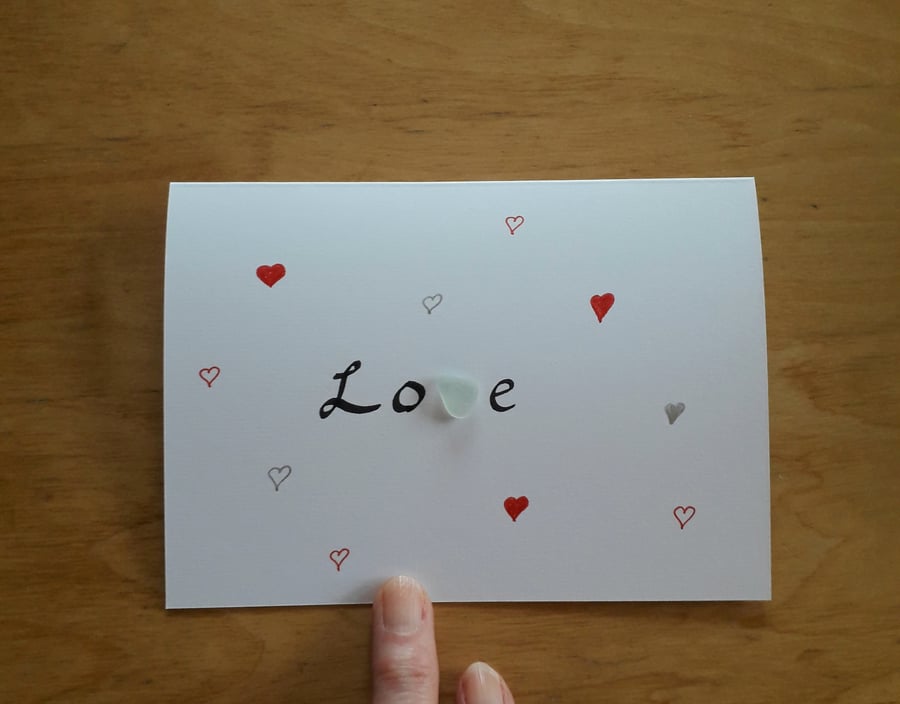 Seaham Sea Glass Card, Glass Anniversary Cards