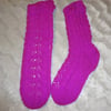 Ladies Leaf & Bell Cable Double Knit socks