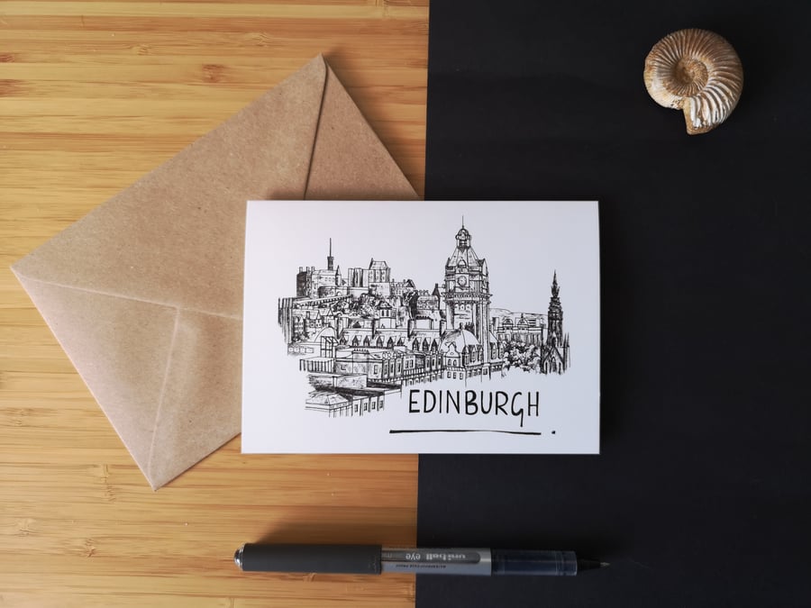 Edinburgh Skyline Greetings Card