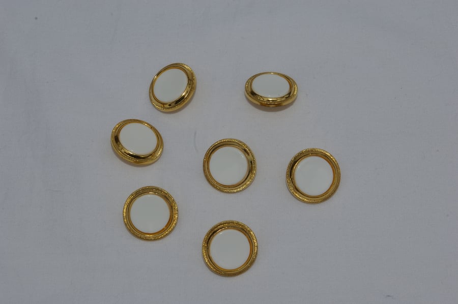 Buttons White with Gold colour Vintage Buttons