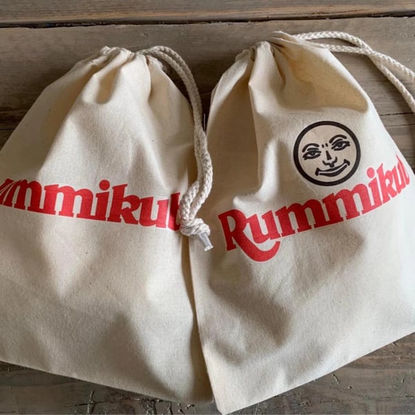 Cotton games bag for Rummikub or Scrabble tiles - 25cm x 30cm