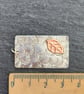 Oblong pendant in sterling silver with etched copper leaf - Image 4