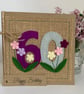 Handmade 60th Birthday Card. Felt. Keepsake Card. Textile Card. - Image 1