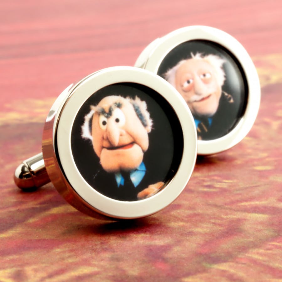 Muppet Show Cufflinks of Statler and Waldorf Grumpy Old Men