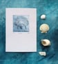 Scallop shell study original etching print mini print  - Image 2