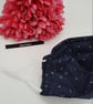 Face mask,  small, 3 layer, adjustable, washable in navy dot - Image 7