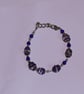 Handcrafted Ocean Blue & Swirled Glass Bead Charm Bracelet - Image 2