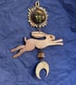 Sun and Moon Copper Hare Wall Hanging