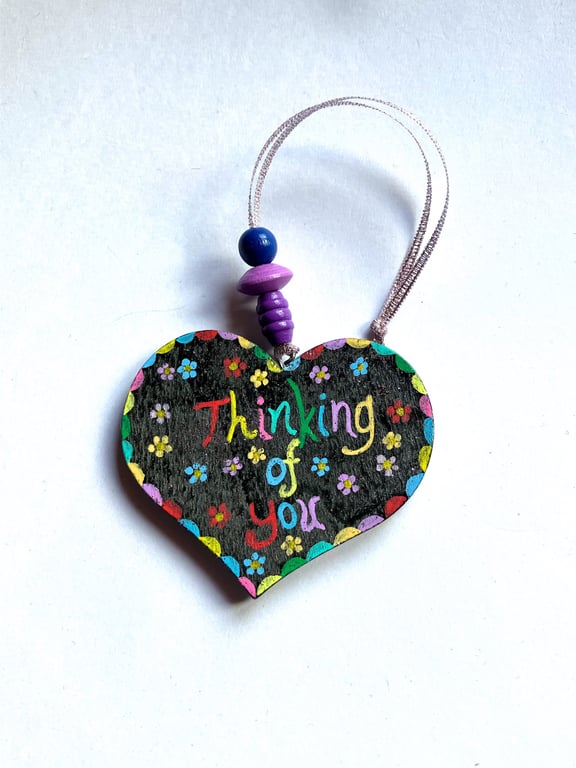 Thinking of you hand painted heart
