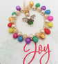 Set of 2 Multi Coloured Jingle Bell & Bead Christmas Tree Decoration With Charm - Image 2