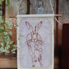 Running Hare - Mauve Screen Printed Hanger 