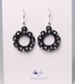 Black and Silver Wreath Earrings - Image 6