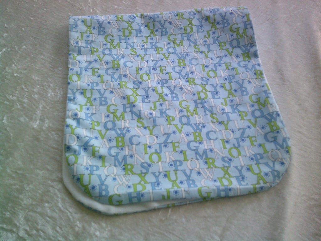 Baby Burp Cloth with Letters of the Alphabet