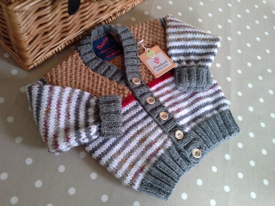 Baby Boys Cardigan with 30% marino wool  6-12 months size