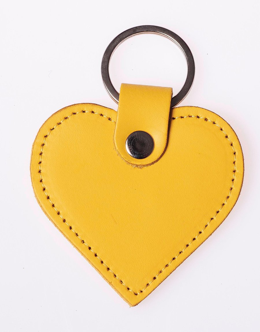 Leather Heart shape  Key Ring