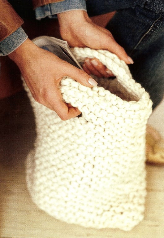 VINTAGE KNITTING PATTERN Garter Bag